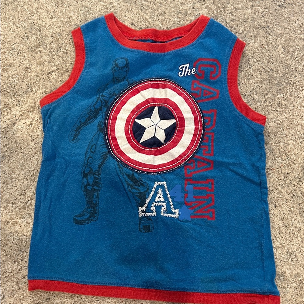 Marvel Captain America Blue and Red Tank Top